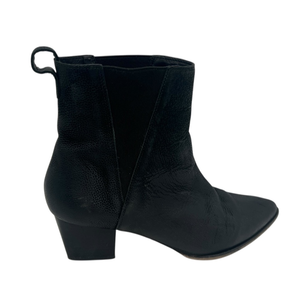 Able Black Ankle Boots Slip On Leather Size 8.5 Good Condition